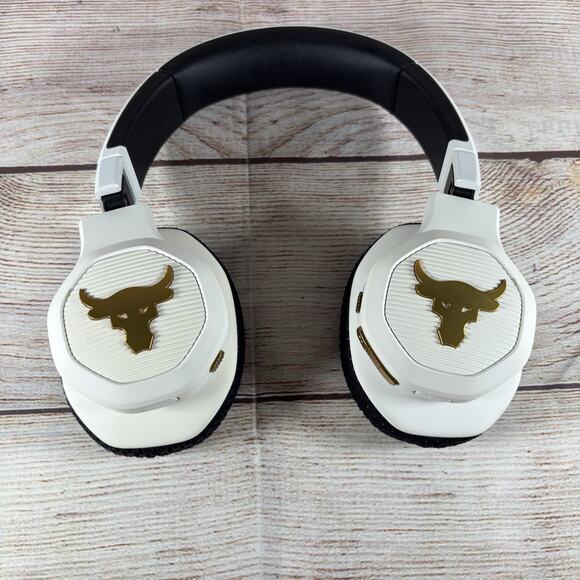 Under Armour Project Rock Over The Ear Training Headphones Only White - Picture 1 of 14